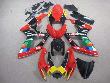 2006-2007 Red Black Yellow Green JOMO Suzuki GSXR 750 Motorcycle Fairings