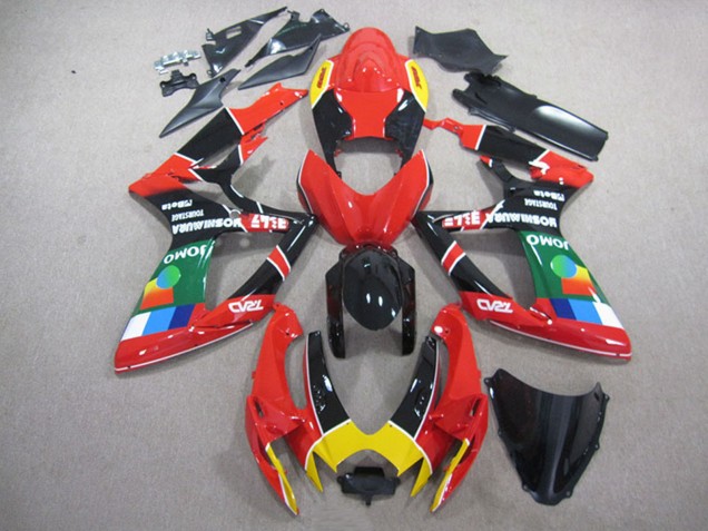 2006-2007 Red Black Yellow Green JOMO Suzuki GSXR 750 Motorcycle Fairings