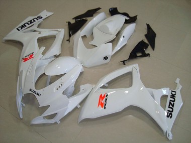 2006-2007 White Suzuki GSXR 750 Motorcycle Fairings