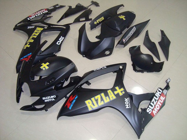 2006-2007 Matte Black Yellow Rizla Motul Suzuki GSXR 750 Motorcycle Fairings