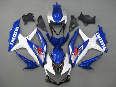 2008-2010 White Silver Blue Black Suzuki GSXR 750 Motorcycle Fairing