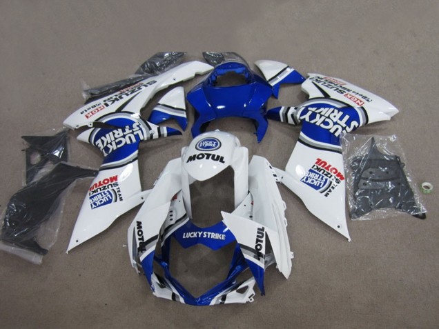 2011-2024 White Lucky Strike Motul Suzuki GSXR 750 Motorcycle Fairings