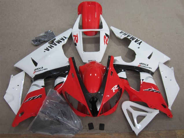 1998-1999 White Red Black Yamaha YZF R1 Motorcycle Fairing
