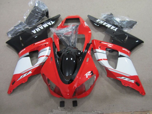 1998-1999 Red White Silver Glossy Black Yamaha YZF R1 Motorcycle Fairings