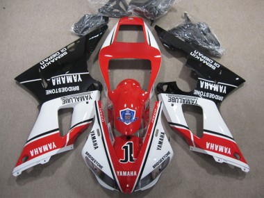 1998-1999 White Red Glossy Black Yamalube 50 Yamaha YZF R1 Motorcycle Fairings
