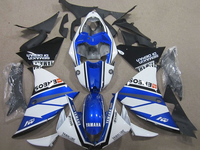2000-2001 White Blue Black ENEOS Yamaha YZF R1 Motorcycle Fairings