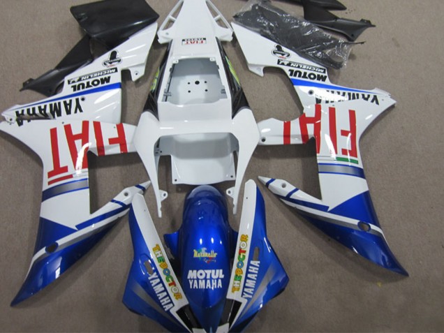 2002-2003 White Blue Red Motul Fiat Yamaha YZF R1 Motorcycle Fairing