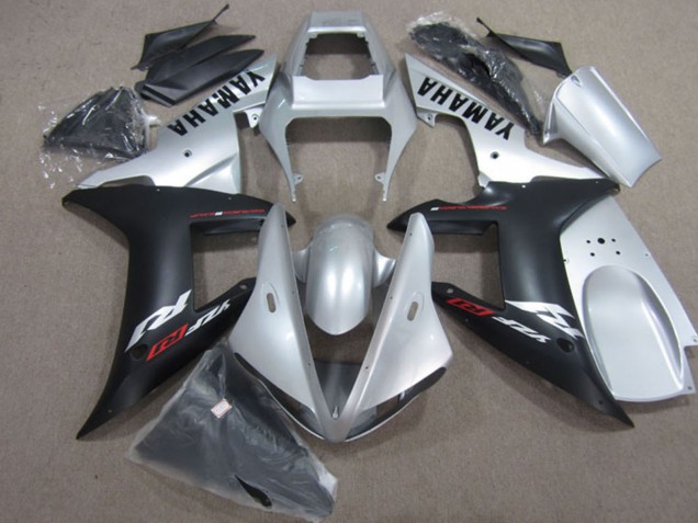2004-2006 Silver Matte Black Yamaha YZF R1 Motorcycle Fairings