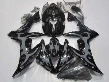 2004-2006 Glossy Black Grey Flame Yamaha YZF R1 Motorcycle Fairings