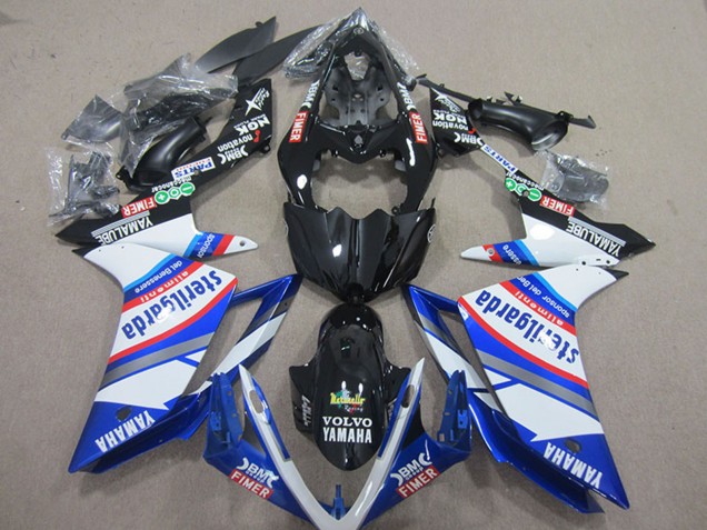 2007-2008 White Blue Black Volvo Fimer Sterilgarda Yamaha YZF R1 Motorcycle Fairings