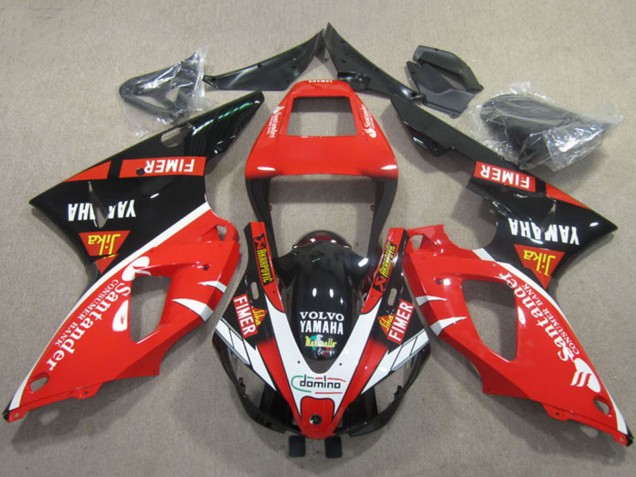 2009-2011 Red Black White Santander Fimer Volvo Yamaha YZF R1 Motorcycle Fairings