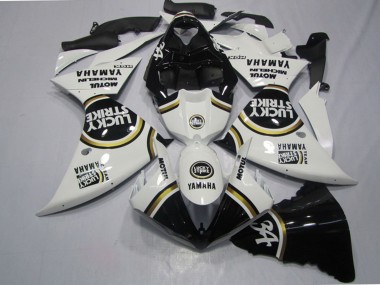 2009-2011 White Black Lucky Strike Yamaha YZF R1 Motorcycle Fairings