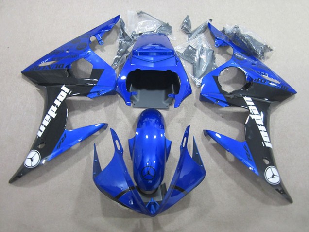 2003-2004 Blue Glossy Black Jordan Yamaha YZF R6 Motorcycle Fairings