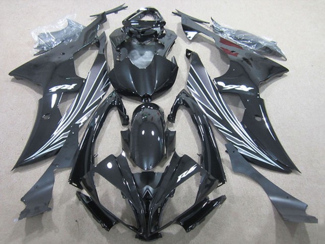 2006-2007 Glossy Black Matte Black White Yamaha YZF R6 Motorcycle Fairings