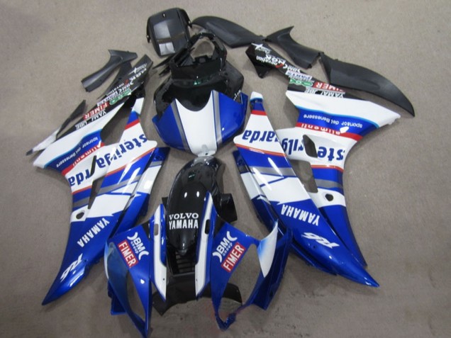 2006-2007 White Blue Red Sterilgarda Volvo Fimer Yamaha YZF R6 Motorcycle Fairings