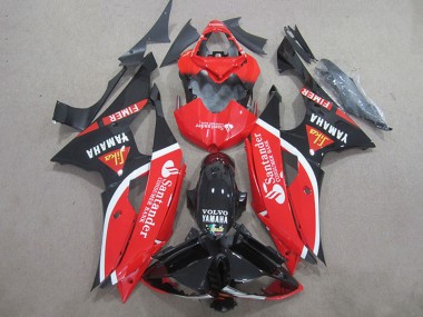 2008-2016 Red White Glossy Black Volvo Santander Fimer Yamaha YZF R6 Motorcycle Fairings