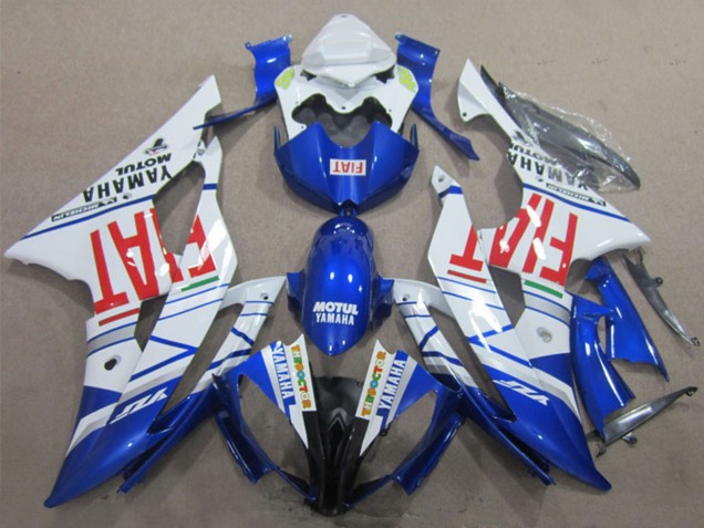 2008-2016 White Blue Red Motul Fiat Yamaha YZF R6 Motorcycle Fairings
