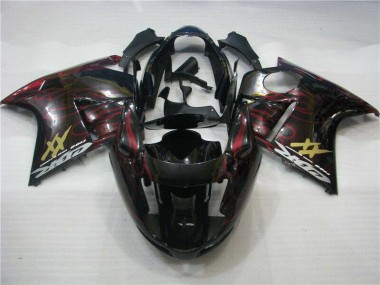 Aftermarket 1997-2007 Honda CBR1100XX Motorcycle Fairings MF1554 - Red Flame for Sale