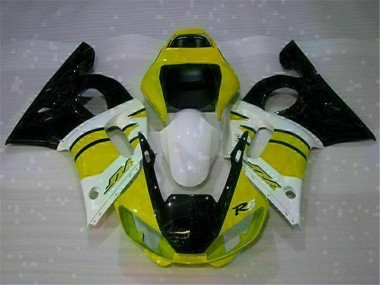 Aftermarket 1998-2002 Yamaha YZF R6 Motorcycle Fairings MF0874 - Yellow White for Sale