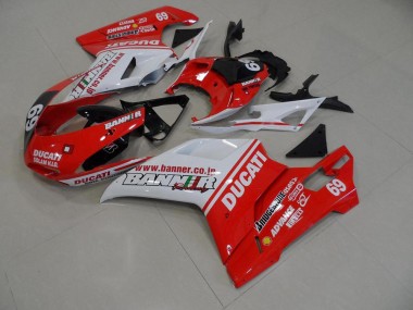 Aftermarket 2007-2012 Ducati 848 1098 1198 Motorcycle Fairings MF4009 - Orange Banner 69 for Sale