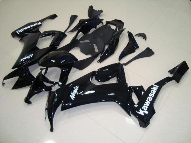 Aftermarket 2008-2010 Kawasaki Ninja ZX10R Motorcycle Fairings MF3765 - Glossy Black with White Sticker for Sale