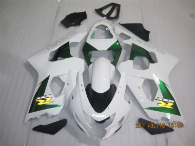 Aftermarket 2004-2005 White Green Suzuki GSXR600 Motorbike Fairing Kits Sale